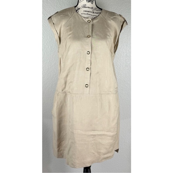Melanie Lyne Button Front Linen Dress, size 8 - Picture 3 of 12